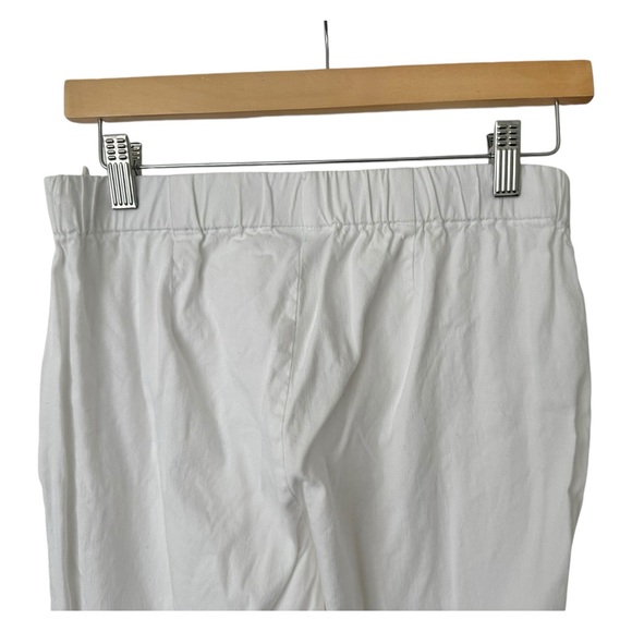 J. Jill Stretch Linen Button Hem Ankle Pants Side Zip Elastic Back Size Medium - Picture 9 of 15